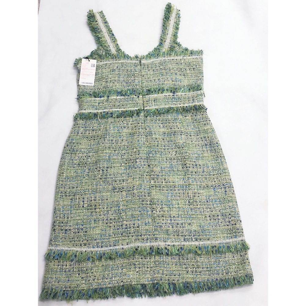 Worth Green and Blue Tweed Mini Dress - Picture 3 of 5